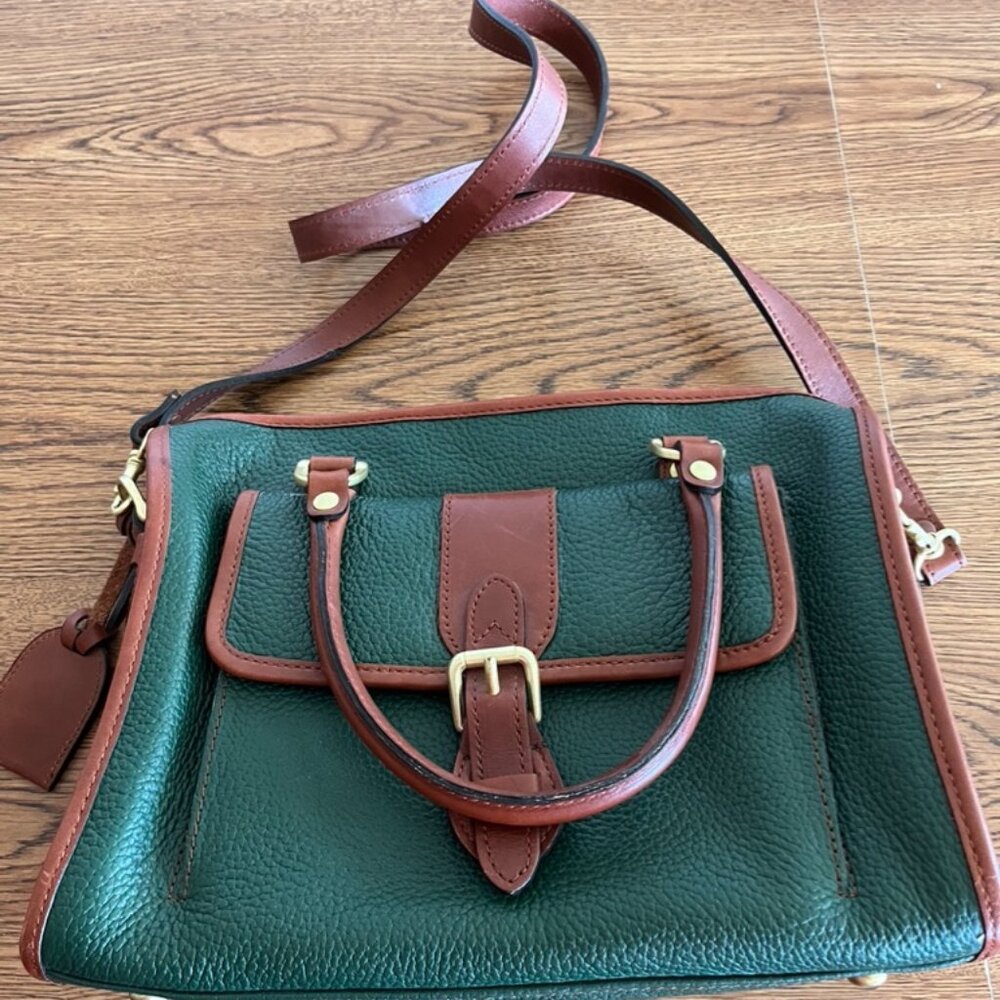 Vintage Leather Crossbody Bag Liz Claiborne Satchel Messenger Bag Saddle Bag